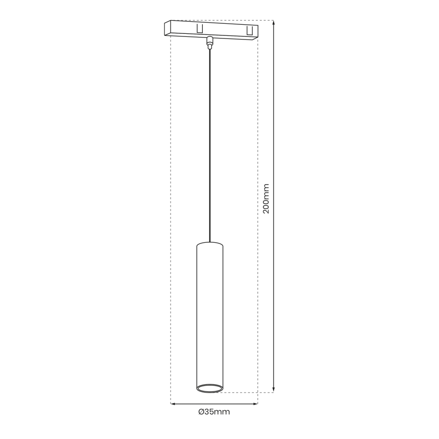 LED Lustra ar auklu MAGNETIC TRACK 1xLED/7W/48V