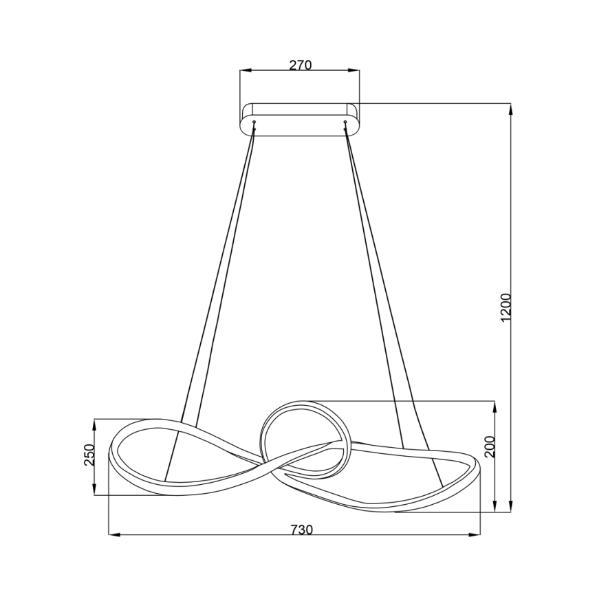 LED Lustra ar auklu MARCO LED/42W/230V melna