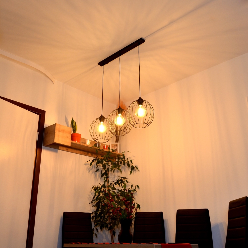 LED Lustra ar auklu MERCURE 3xE27/15W/230V