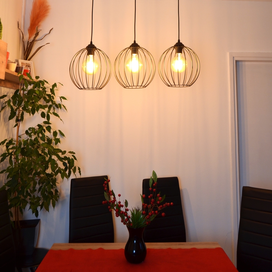 LED Lustra ar auklu MERCURE 3xE27/15W/230V