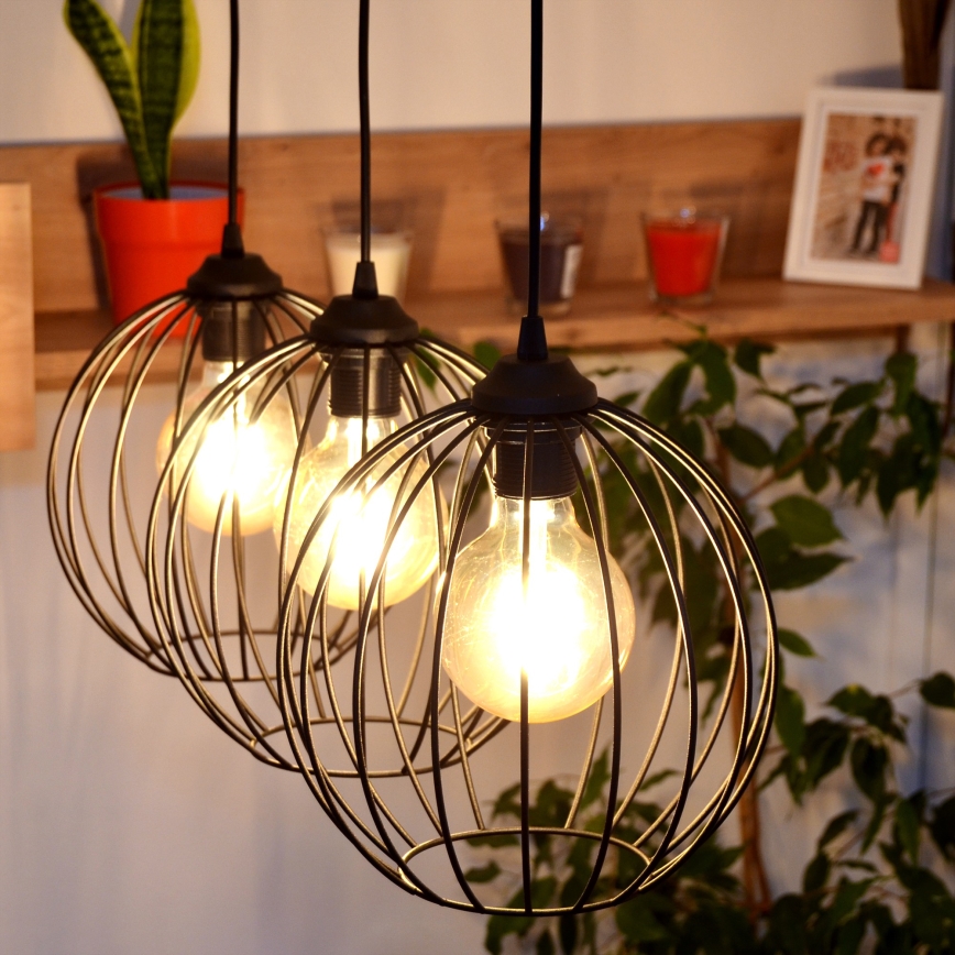 LED Lustra ar auklu MERCURE 3xE27/15W/230V