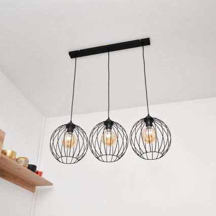 LED Lustra ar auklu MERCURE 3xE27/15W/230V