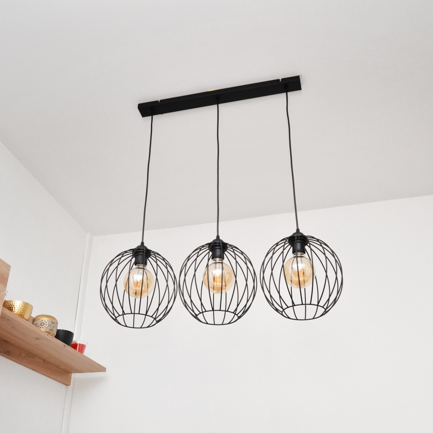 LED Lustra ar auklu MERCURE 3xE27/15W/230V