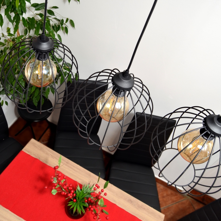 LED Lustra ar auklu MERCURE 3xE27/15W/230V