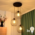 LED Lustra ar auklu MERCURE 3xE27/15W/230V ø 50 cm melna