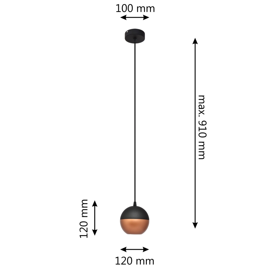 LED Lustra ar auklu MIDWAY 1xGU10/4,8W/230V melna/varš
