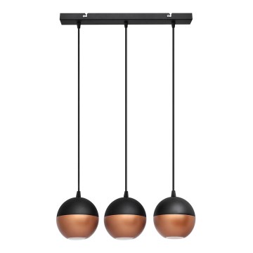LED Lustra ar auklu MIDWAY 3xGU10/4,8W/230V melna/varš