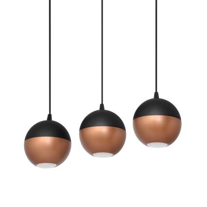 LED Lustra ar auklu MIDWAY 3xGU10/4,8W/230V melna/varš