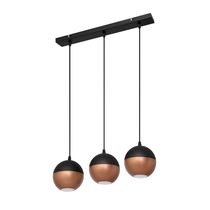 LED Lustra ar auklu MIDWAY 3xGU10/4,8W/230V melna/varš