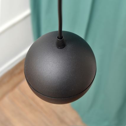 LED Lustra ar auklu MIDWAY 4xGU10/4,8W/230V melna