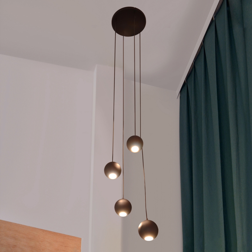 LED Lustra ar auklu MIDWAY 4xGU10/4,8W/230V melna