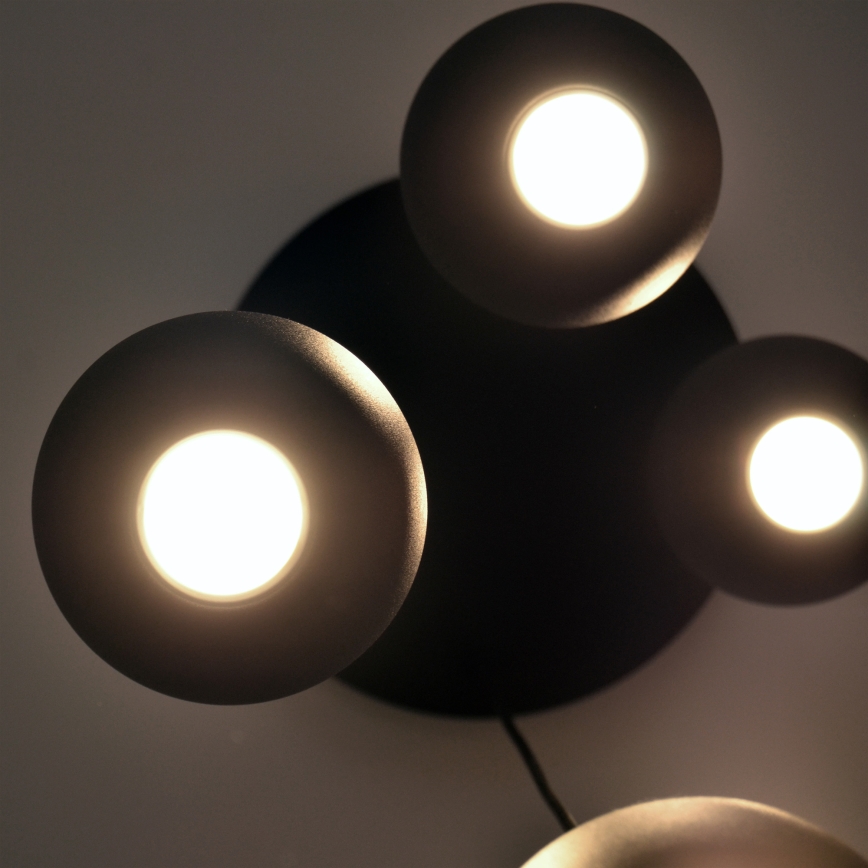 LED Lustra ar auklu MIDWAY 4xGU10/4,8W/230V melna