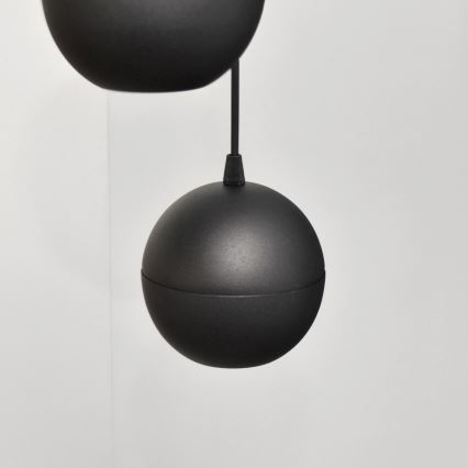 LED Lustra ar auklu MIDWAY 4xGU10/4,8W/230V melna