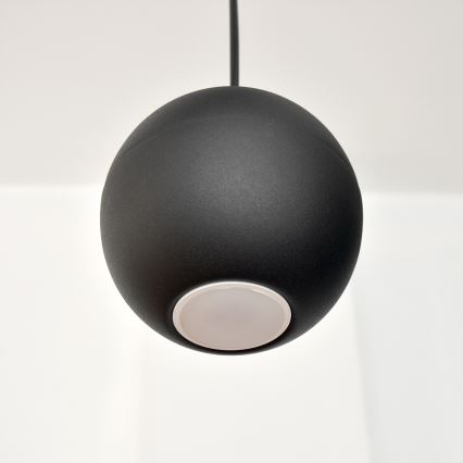 LED Lustra ar auklu MIDWAY 4xGU10/4,8W/230V melna
