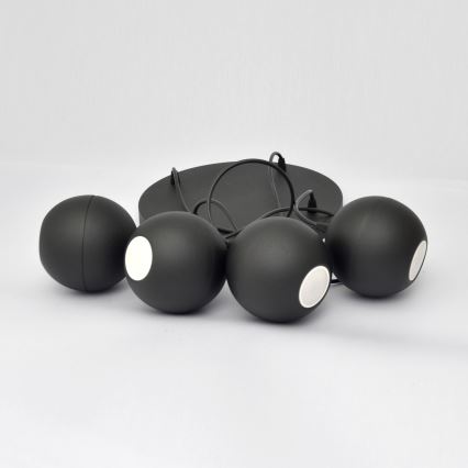 LED Lustra ar auklu MIDWAY 4xGU10/4,8W/230V melna