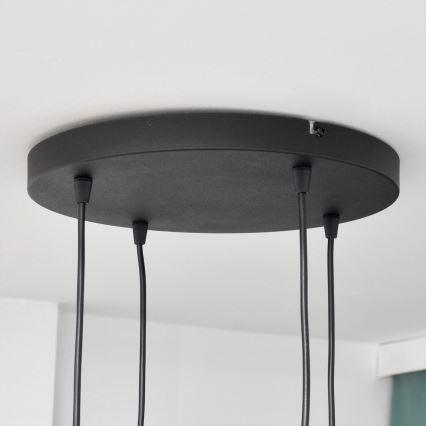 LED Lustra ar auklu MIDWAY 4xGU10/4,8W/230V melna