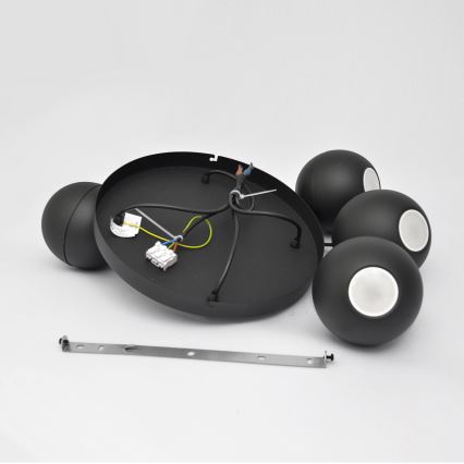LED Lustra ar auklu MIDWAY 4xGU10/4,8W/230V melna
