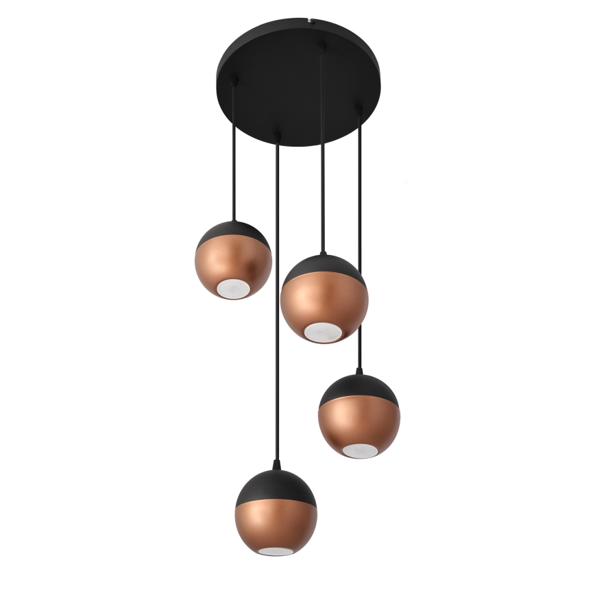 LED Lustra ar auklu MIDWAY 4xGU10/4,8W/230V melna/varš