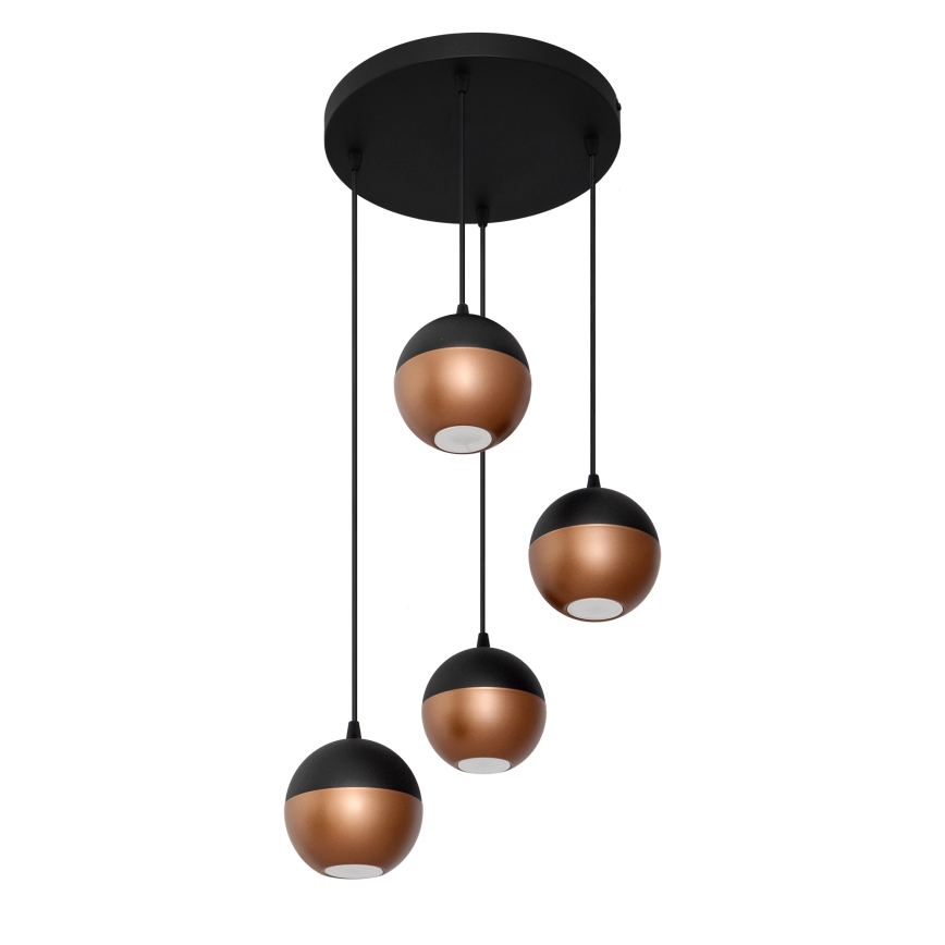 LED Lustra ar auklu MIDWAY 4xGU10/4,8W/230V melna/varš