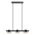 LED Lustra ar auklu MIRELLA 3xGX53/6W/230V melna
