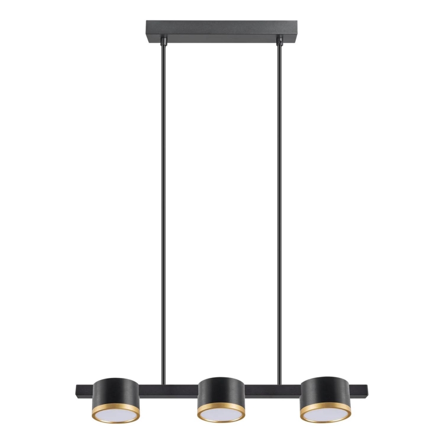 LED Lustra ar auklu MIRELLA 3xGX53/6W/230V melna