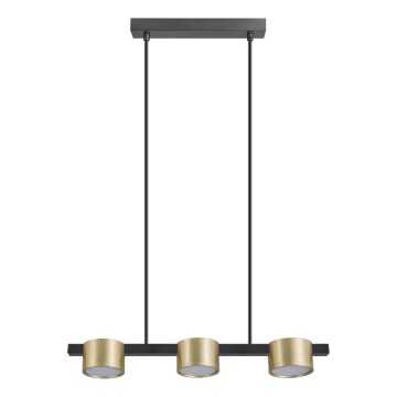 LED Lustra ar auklu MIRELLA 3xGX53/6W/230V zelta/melna