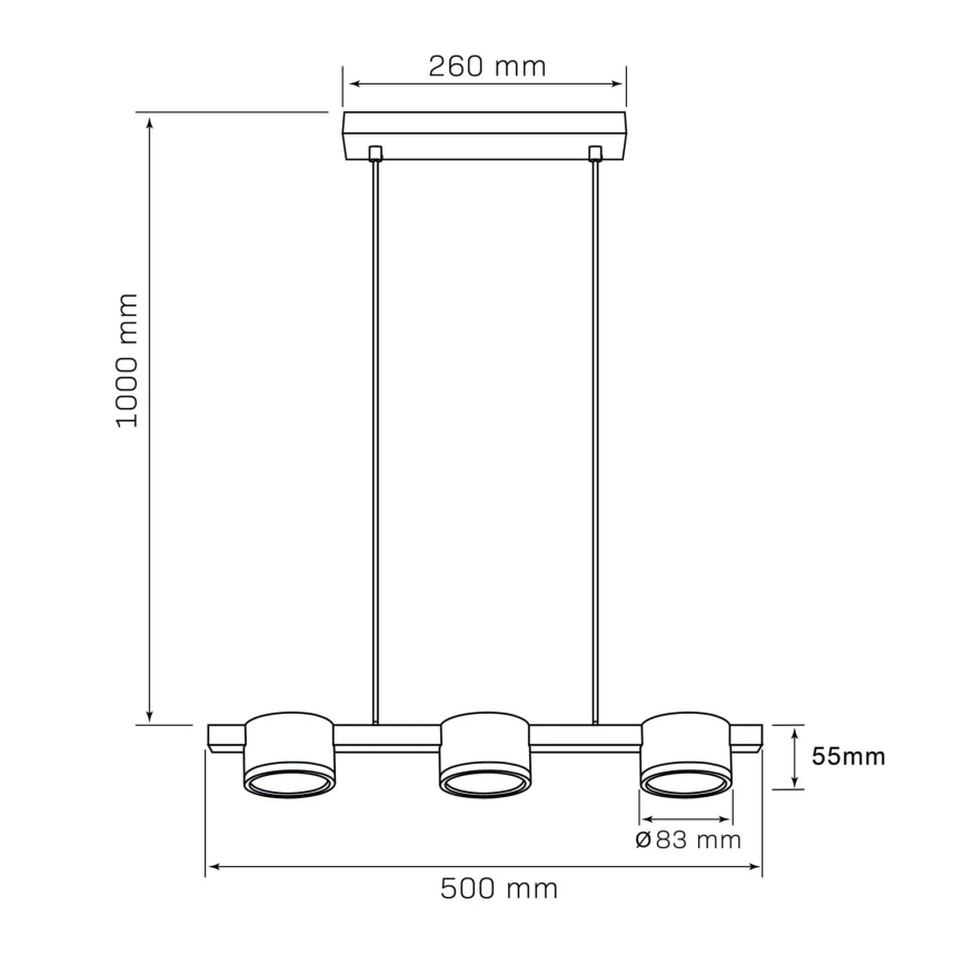 LED Lustra ar auklu MIRELLA 3xGX53/6W/230V zelta/melna
