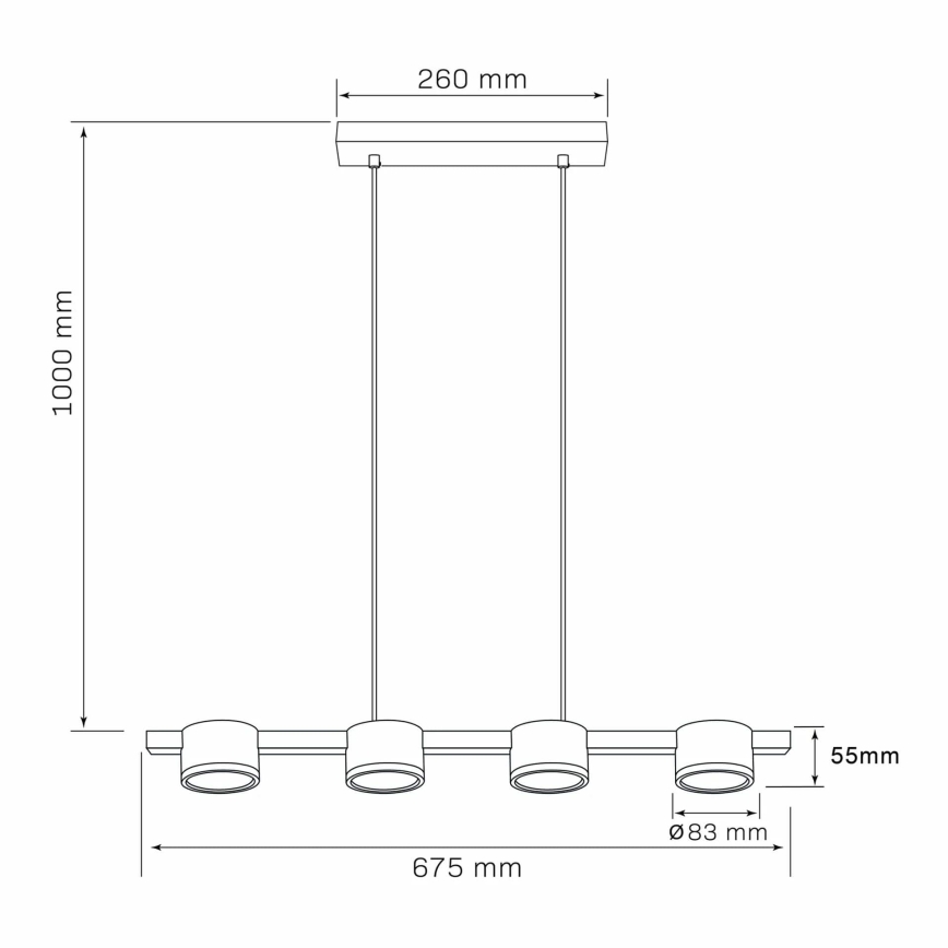 LED Lustra ar auklu MIRELLA 4xGX53/6W/230V zelta/melna