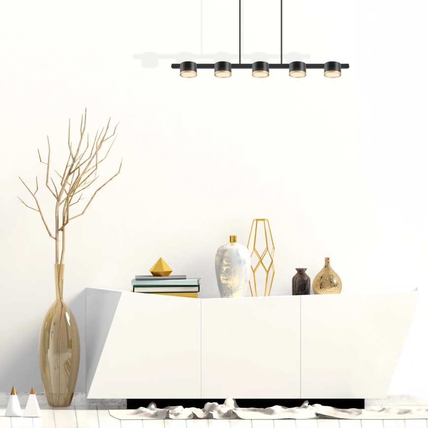 LED Lustra ar auklu MIRELLA 5xGX53/6W/230V melna