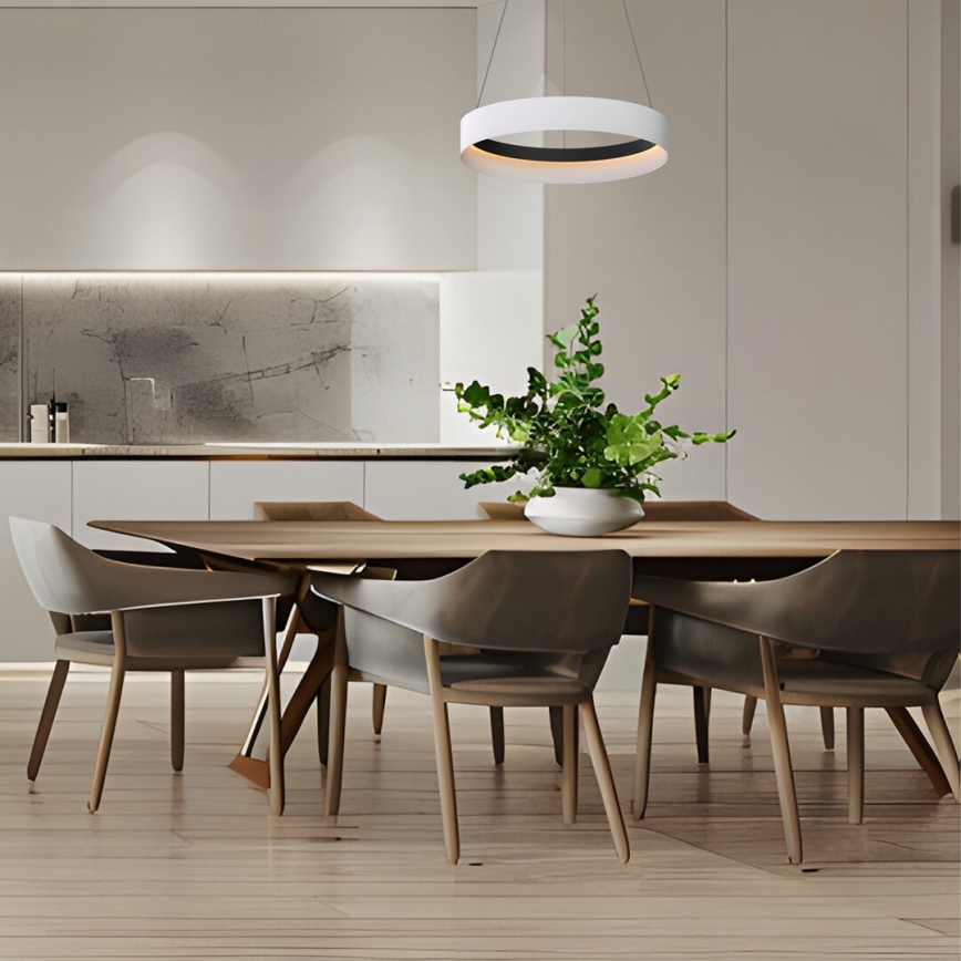 LED Lustra ar auklu ORBITA LED/52W/230V balta/melna