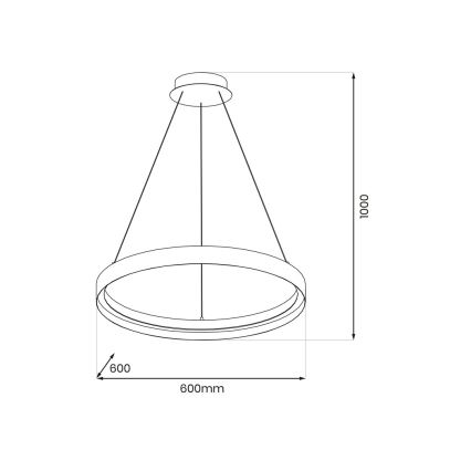 LED Lustra ar auklu ORBITA LED/52W/230V balta/melna
