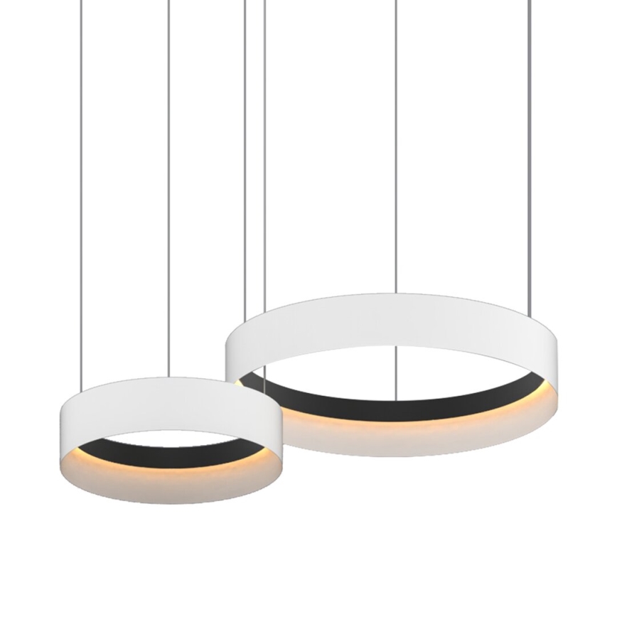 LED Lustra ar auklu ORBITA LED/72W/230V balta/melna