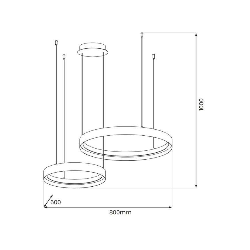 LED Lustra ar auklu ORBITA LED/72W/230V balta/melna