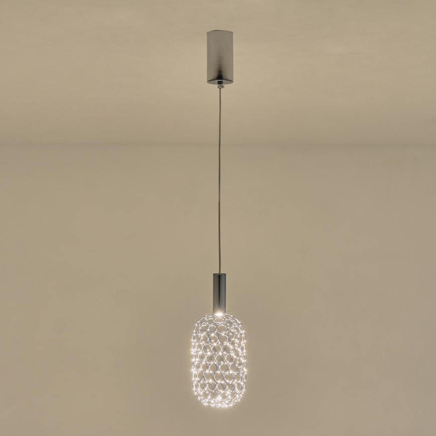 LED Lustra ar auklu PERFORATO LED/6,3W/230V 3000K spīdīgi hromēts d. 13 cm