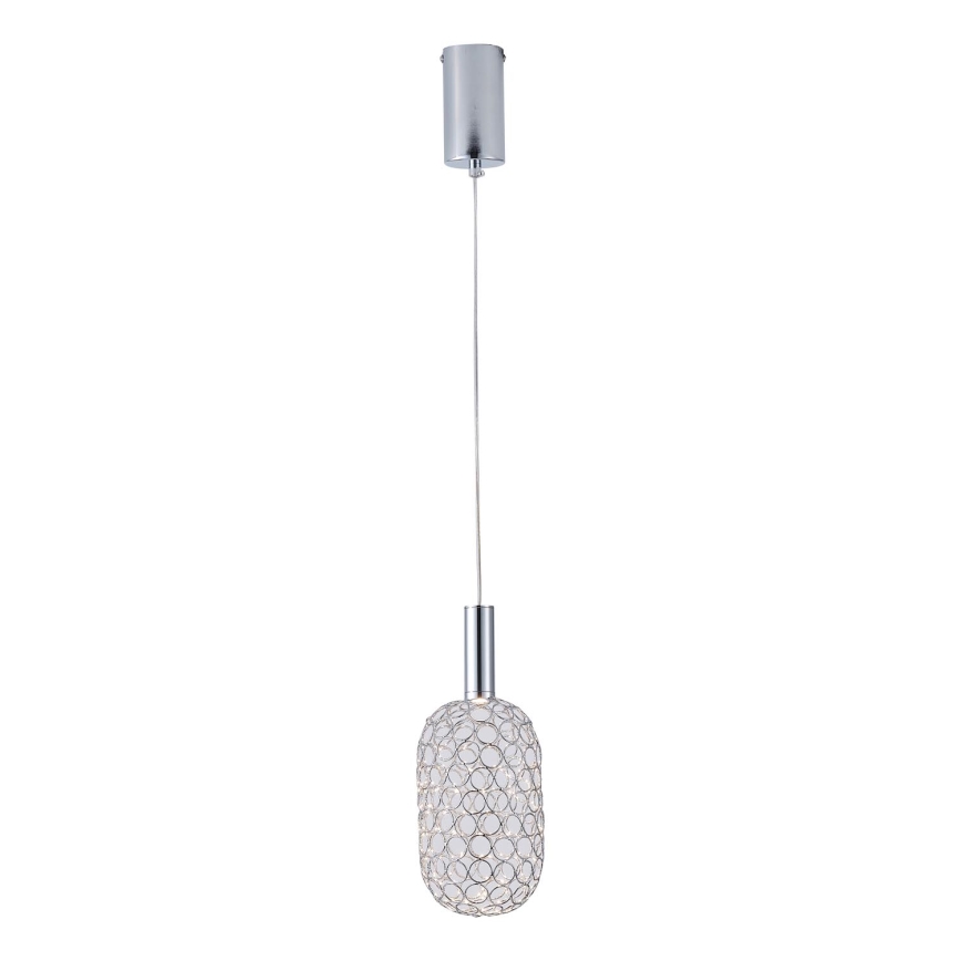 LED Lustra ar auklu PERFORATO LED/6,3W/230V 3000K spīdīgi hromēts d. 13 cm