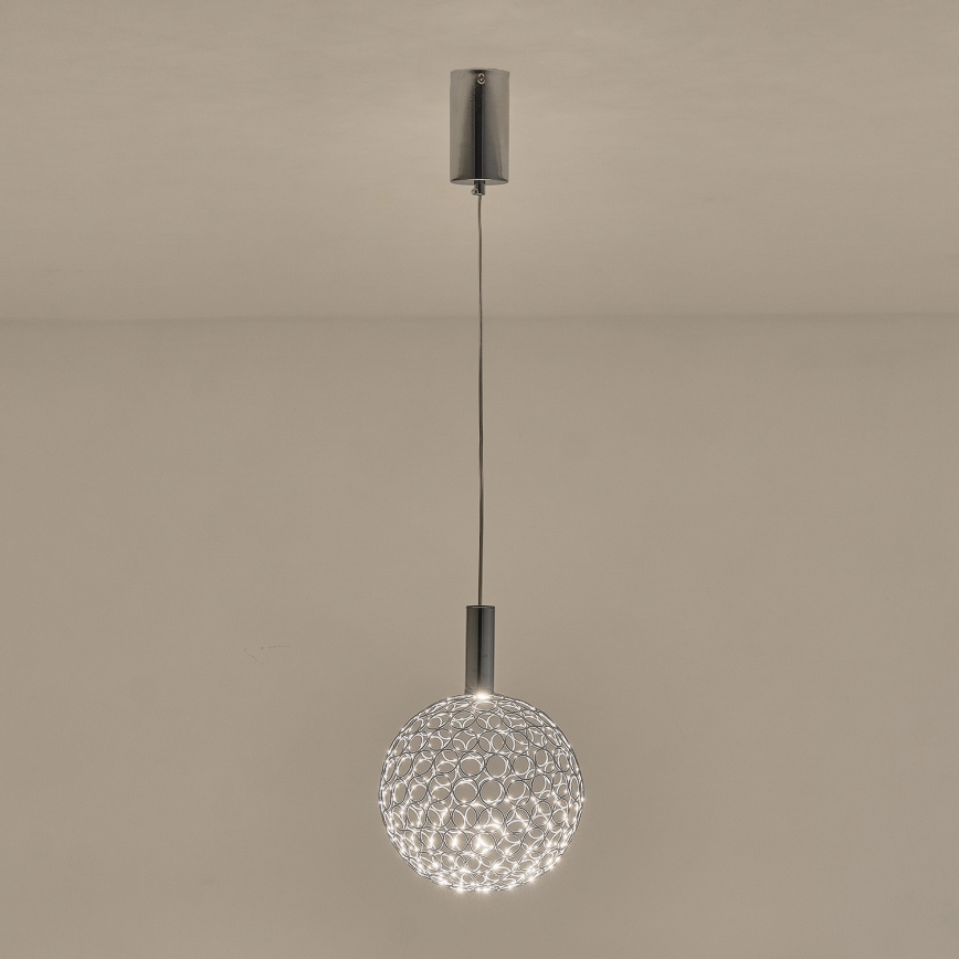 LED Lustra ar auklu PERFORATO LED/6,3W/230V 3000K spīdīgi hromēts d. 20 cm
