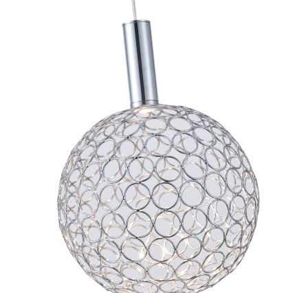 LED Lustra ar auklu PERFORATO LED/6,3W/230V 3000K spīdīgi hromēts d. 20 cm