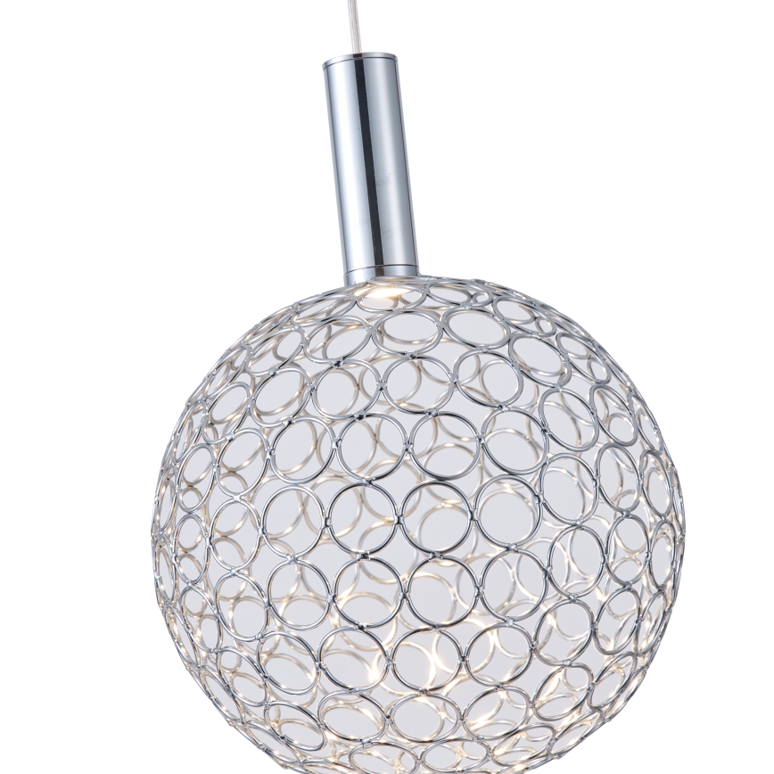 LED Lustra ar auklu PERFORATO LED/6,3W/230V 3000K spīdīgi hromēts d. 20 cm