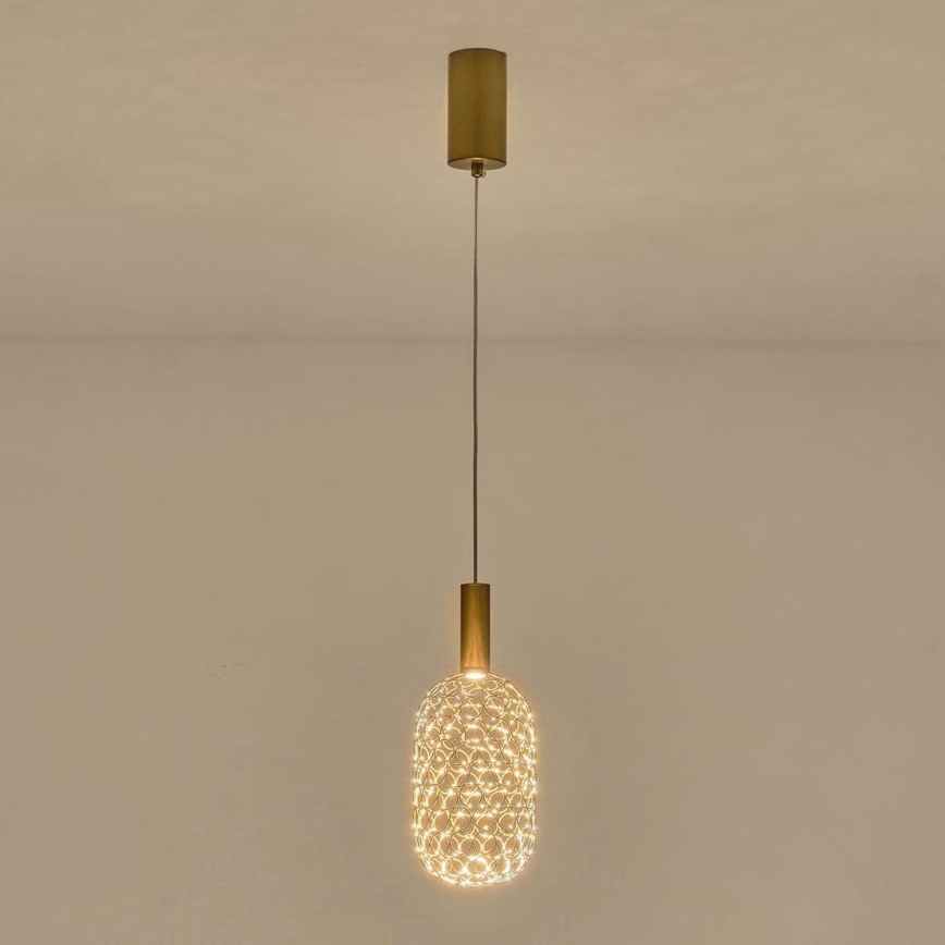 LED Lustra ar auklu PERFORATO LED/6,3W/230V 3000K zelta d. 13 cm