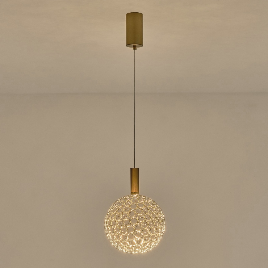 LED Lustra ar auklu PERFORATO LED/6,3W/230V 3000K zelta d. 20 cm