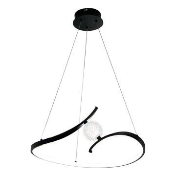 LED Lustra ar auklu PERLA LED/34W/230V melna
