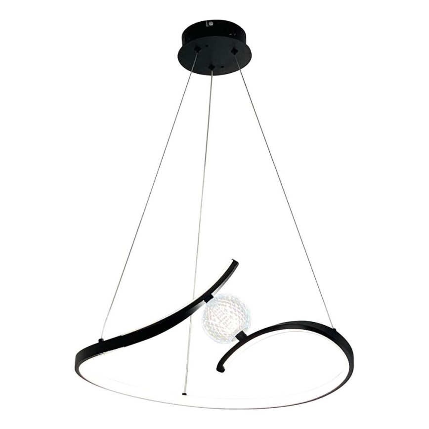 LED Lustra ar auklu PERLA LED/34W/230V melna