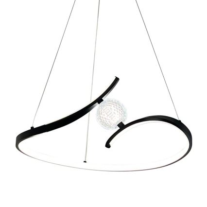 LED Lustra ar auklu PERLA LED/34W/230V melna