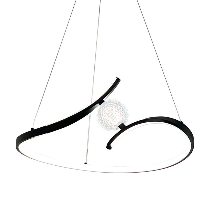 LED Lustra ar auklu PERLA LED/34W/230V melna
