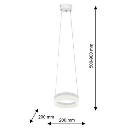 LED Lustra ar auklu RING LED/12W/230V