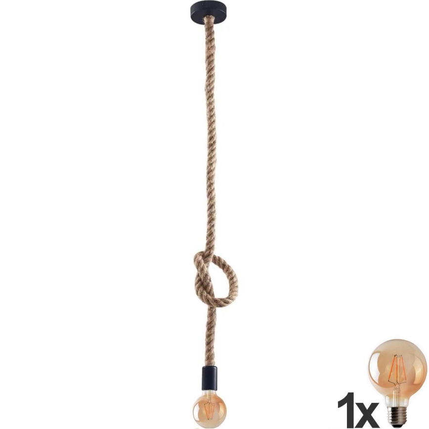LED Lustra ar auklu ROPE 1xE27/8W/230V