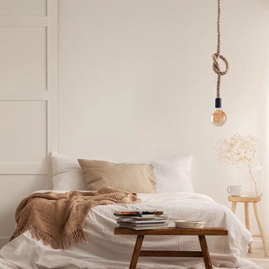 LED Lustra ar auklu ROPE 1xE27/8W/230V