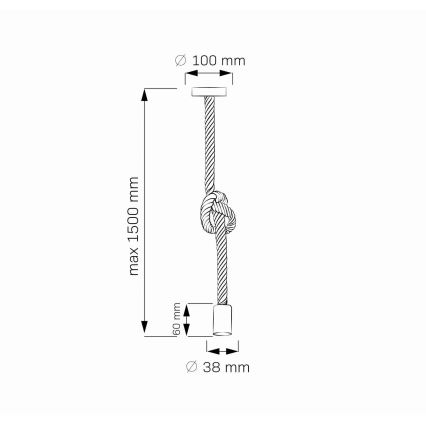 LED Lustra ar auklu ROPE 1xE27/8W/230V