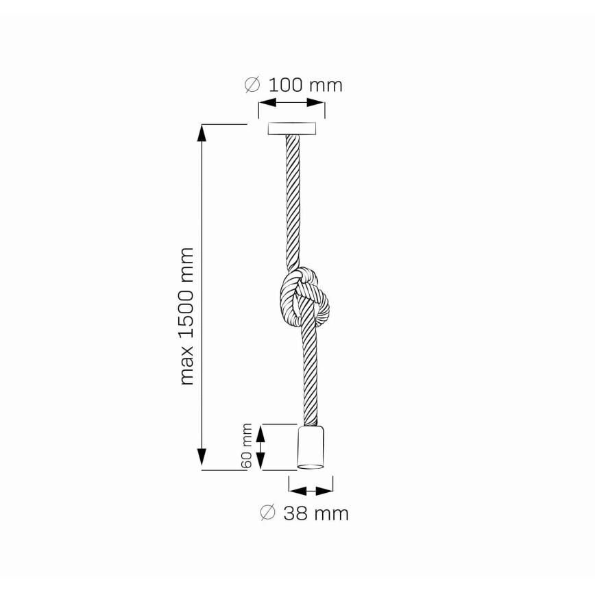 LED Lustra ar auklu ROPE 1xE27/8W/230V