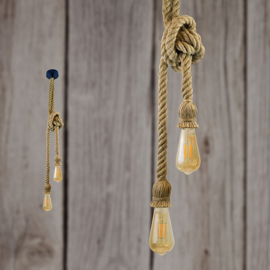 LED Lustra ar auklu ROPE 2xE27/10W/230V